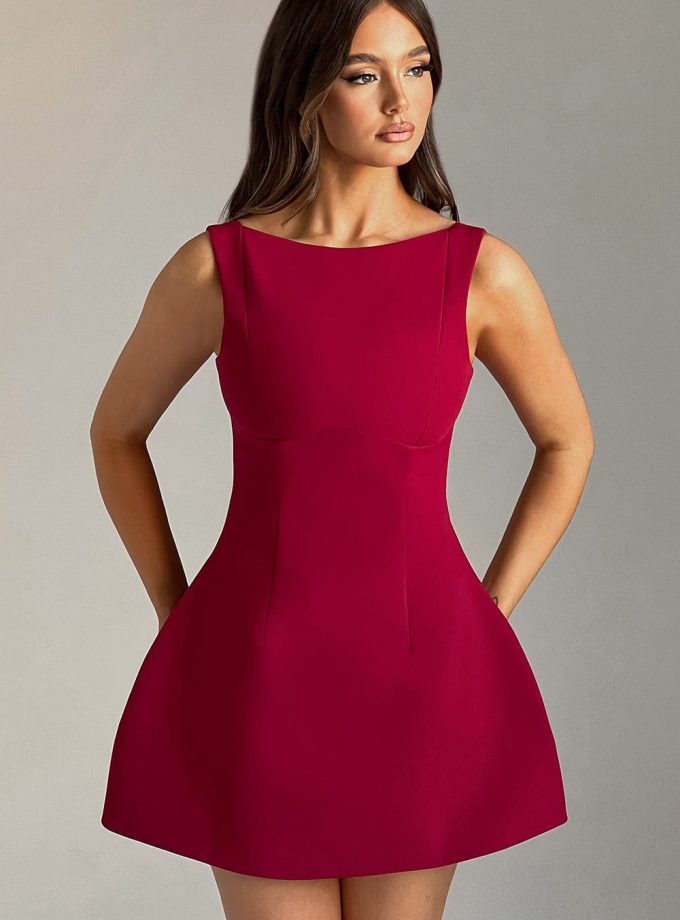 Alana Mini Dress - Wine