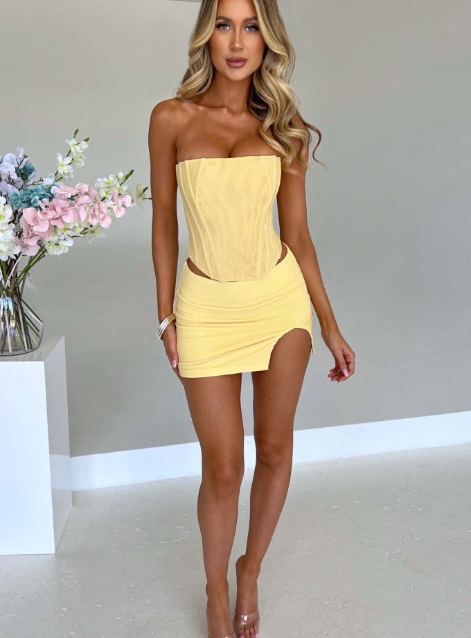 Alina Mini Skirt - Lemon