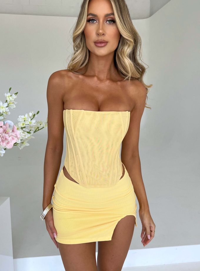 Alina Mini Skirt - Lemon