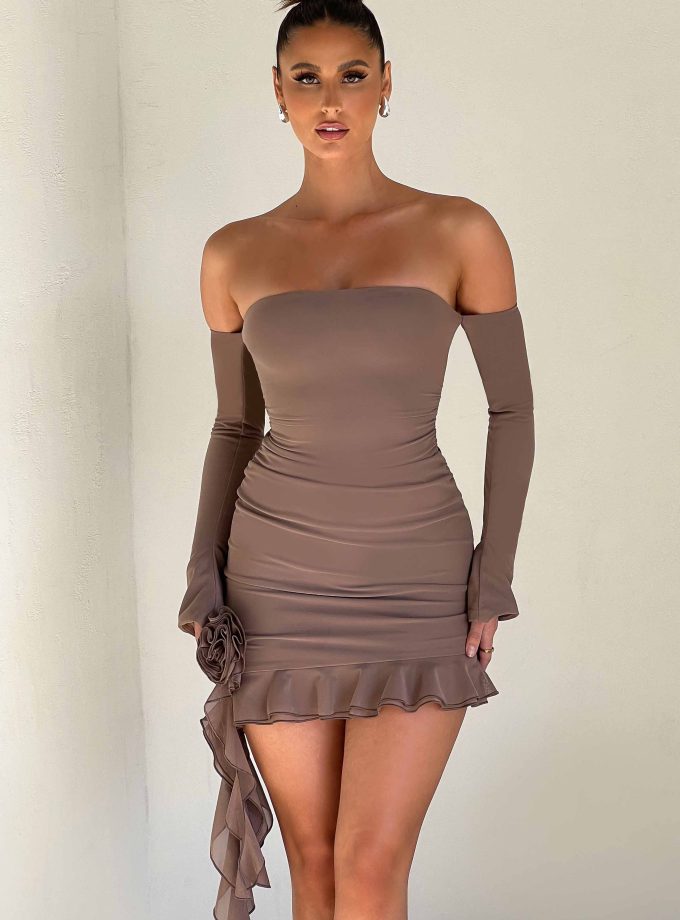 Alix Mini Dress - Chocolate