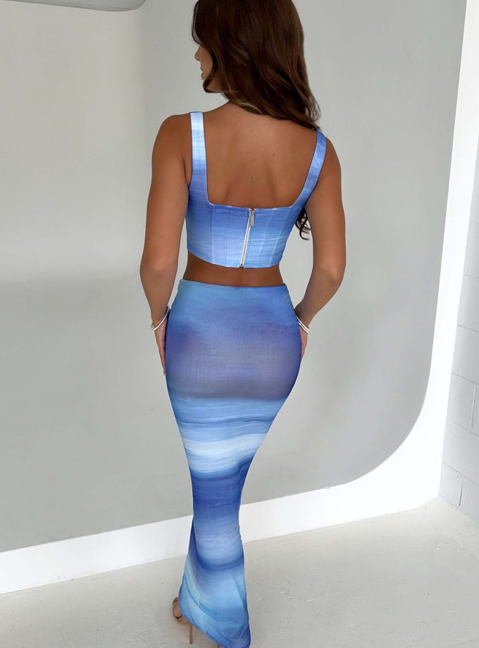 Amber Corset - Blue Haze Print