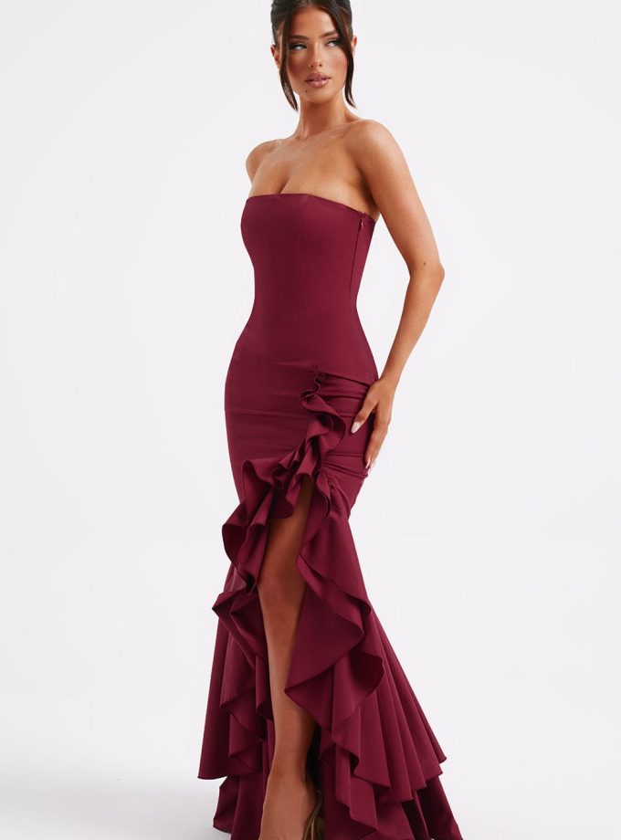 Angelina Maxi Dress - Burgundy