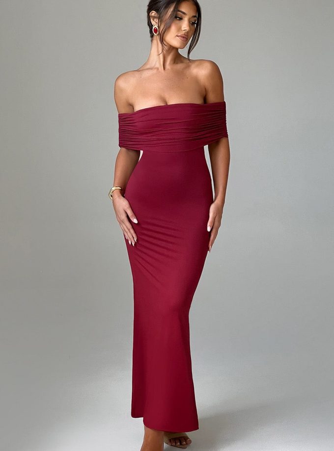 Belinda Maxi Dress - Burgundy