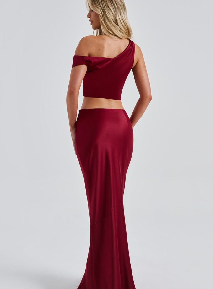 Bernadette Maxi Skirt - Burgundy