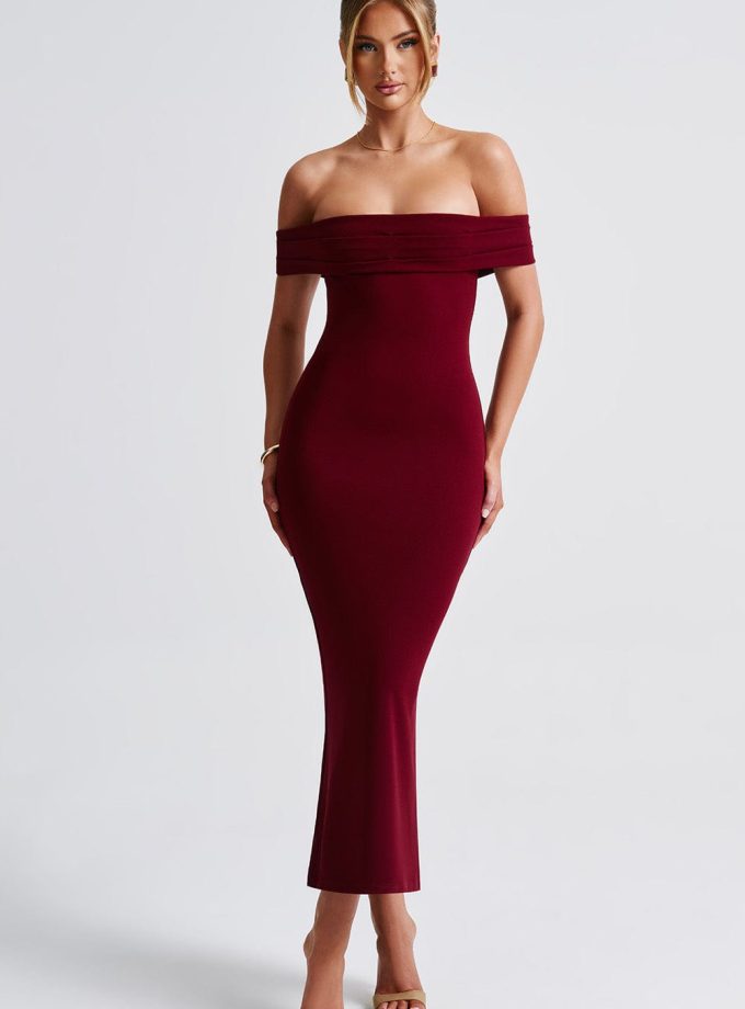 Bex Midi Dress - Burgundy