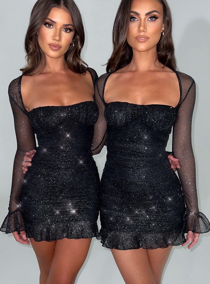 Brea Mini Dress - Black Sparkle