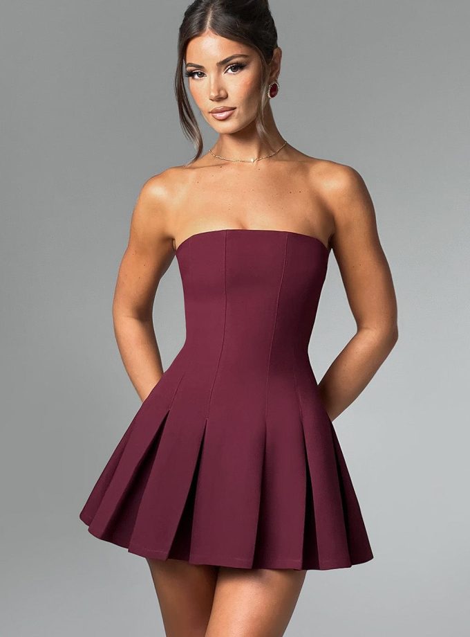 Bryony Mini Dress - Cherry Lacquer