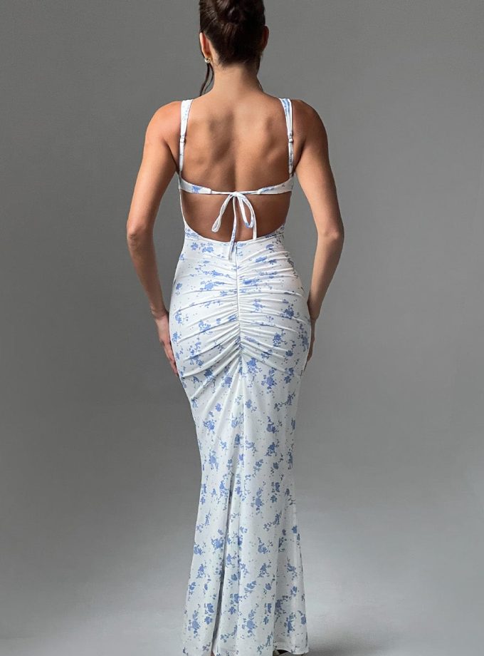 Caoimhe Maxi Dress - Blue Ditsy Print