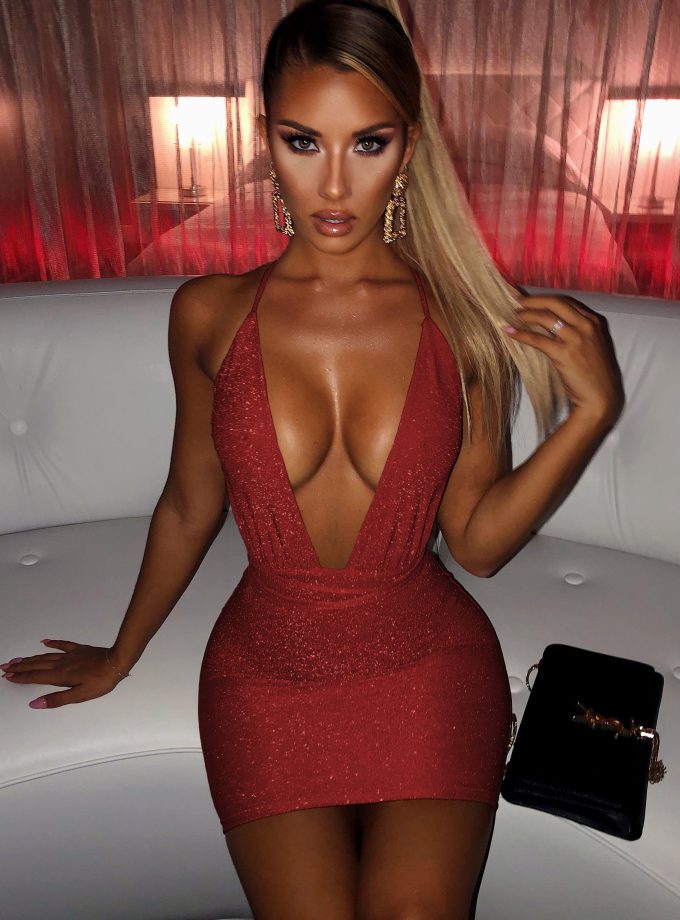 Capri Mini Dress - Red Sparkle