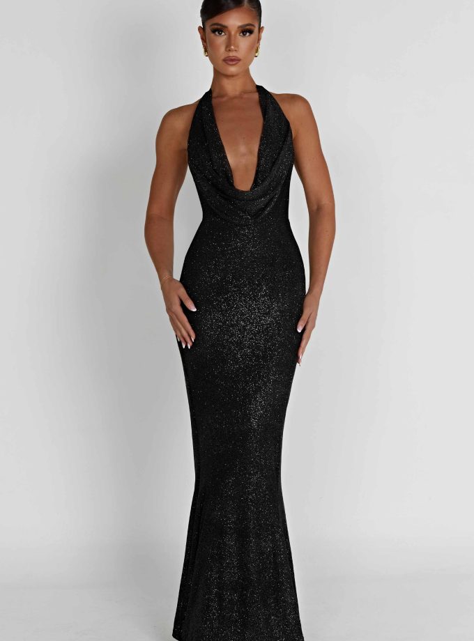 Chrishelle Maxi Dress - Black Sparkle