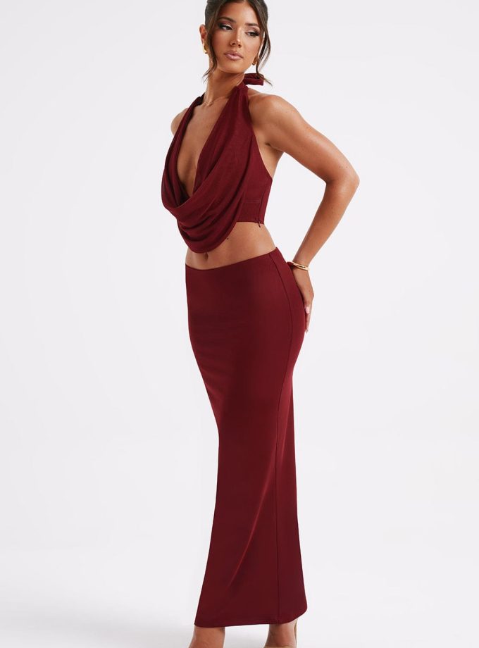 Chrishelle Maxi Skirt - Burgundy