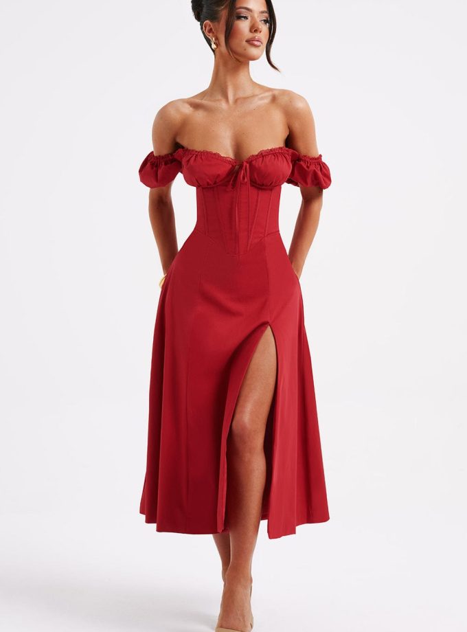 Courtney Midi Dress - Red