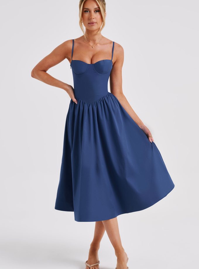 Daisey Midi Dress - Navy