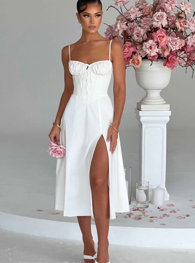 Deanna Midi Dress - Ivory