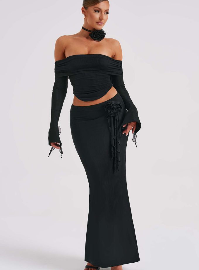 Deema Maxi Skirt - Black