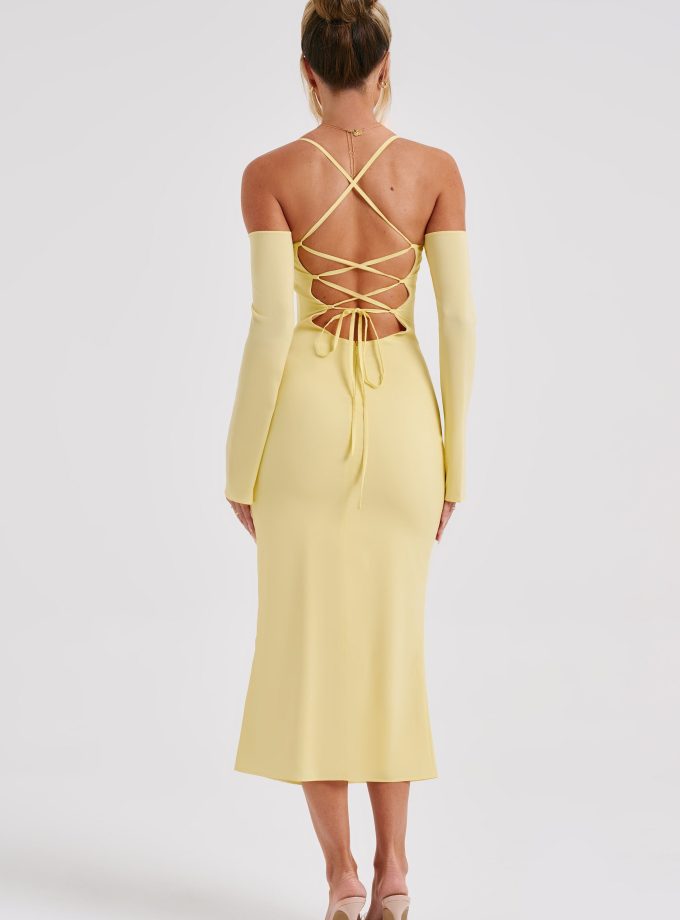 Dulce Midi Dress - Lemon