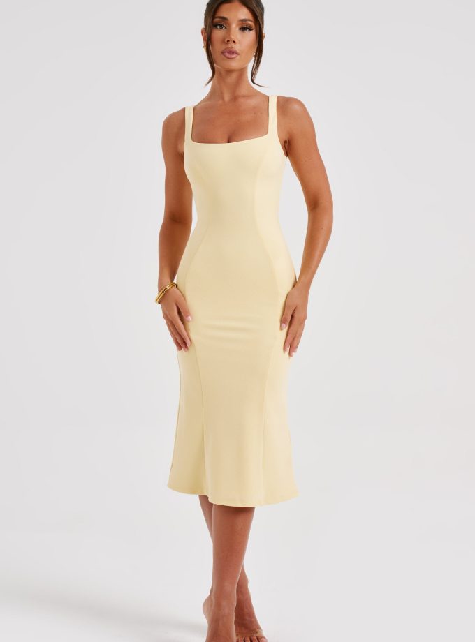 Elaine Midi Dress - Lemon