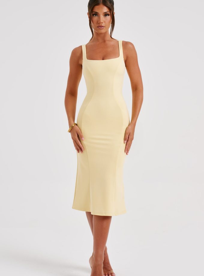 Elaine Midi Dress - Lemon