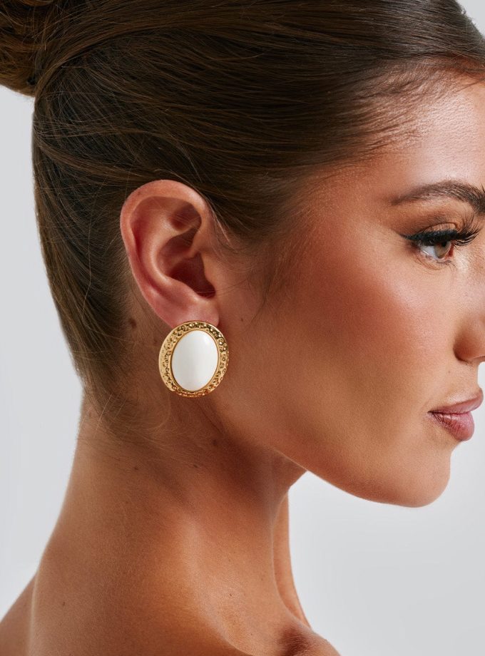 Eloise Earrings - Ivory/Gold