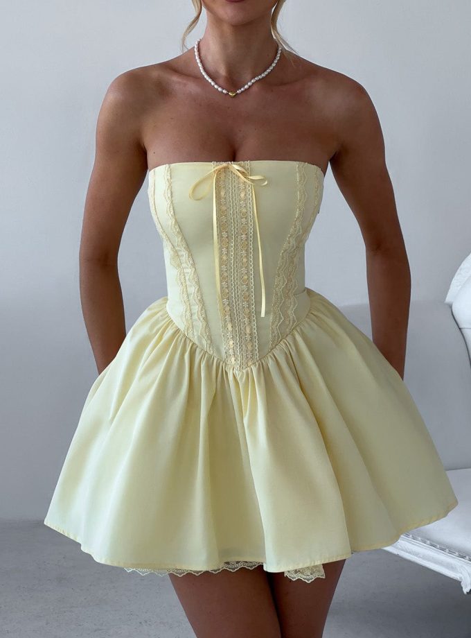 Evie Mini Dress - Lemon