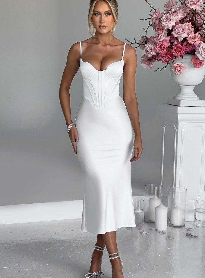 Farrah Midi Dress - Ivory