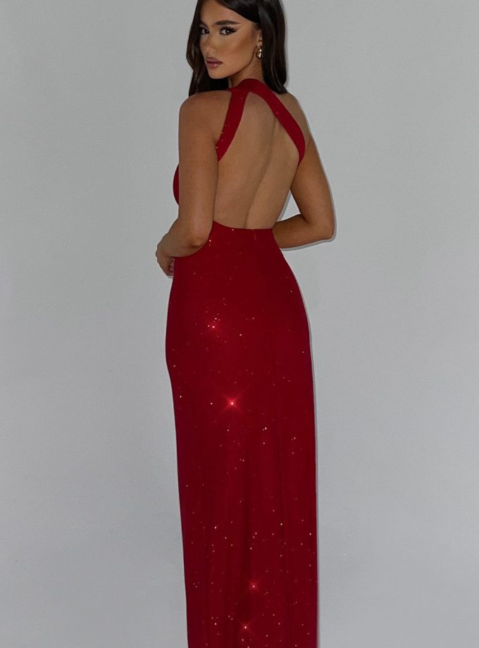 Genevieve Maxi Dress - Red Sparkle