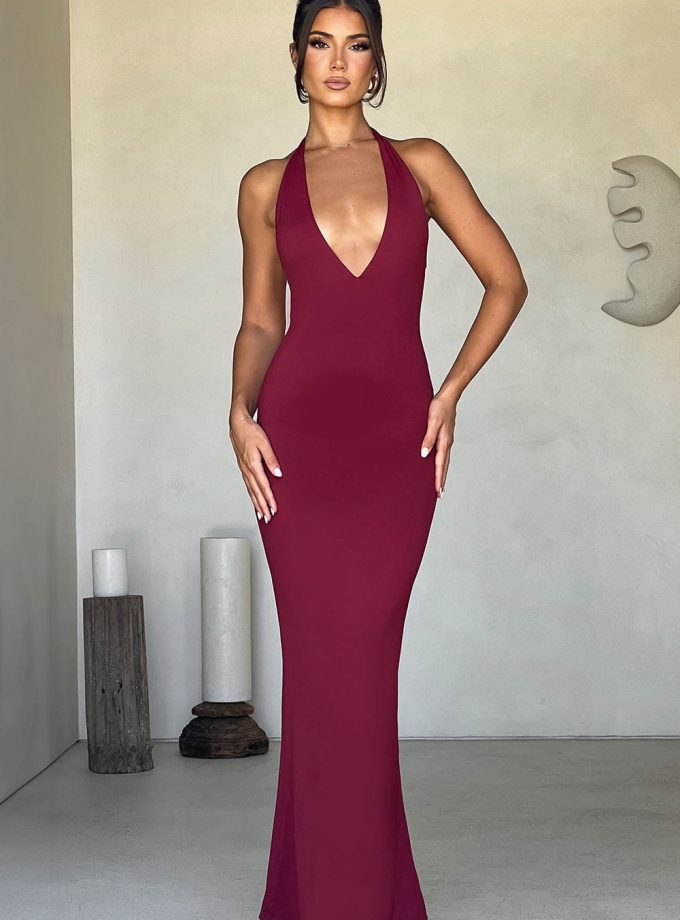 Harmonia Maxi Dress - Burgundy