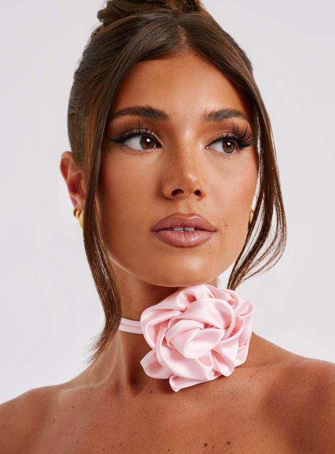 India Floral Neck Tie - Blush