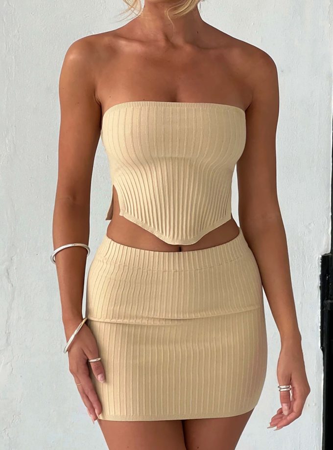 Jaz Mini Skirt - Beige