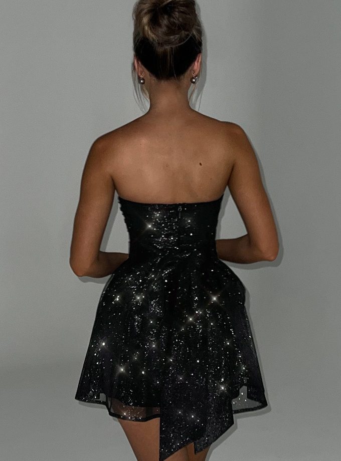 Katrina Mini Dress - Black Sparkle