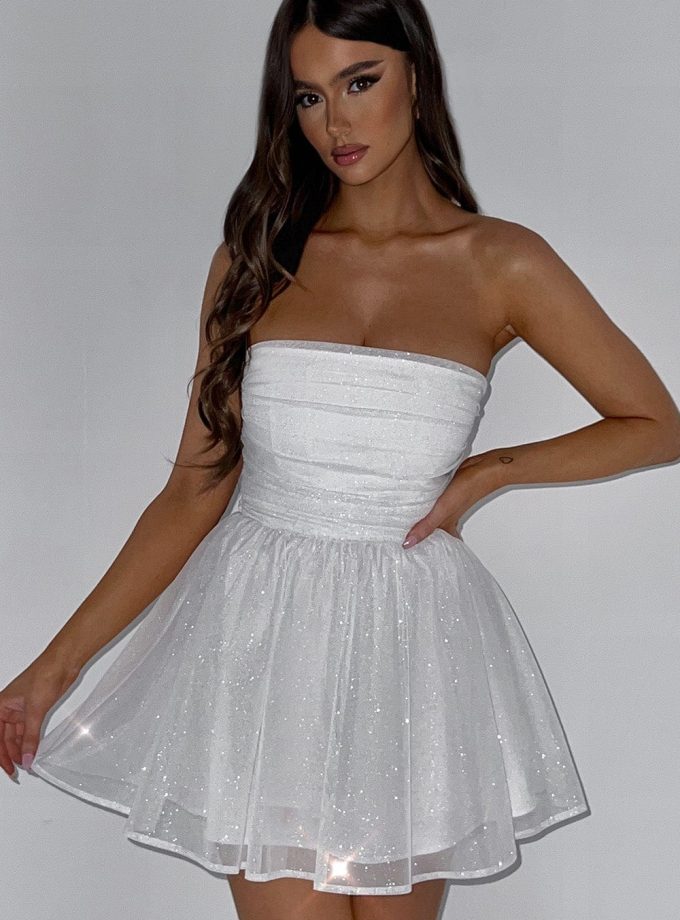 Katrina Mini Dress - Ivory Sparkle