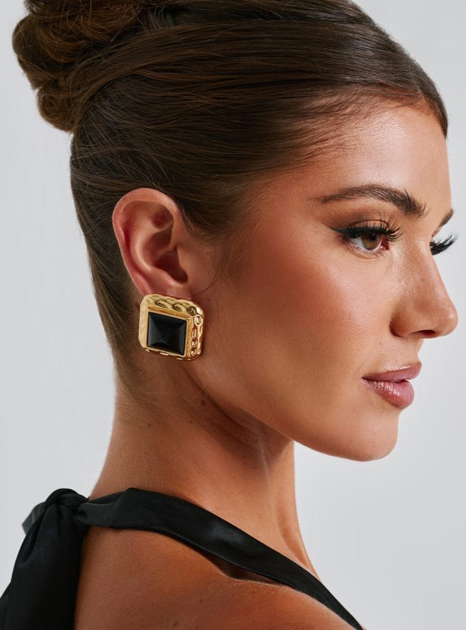 Kennedy Earrings - Black/Gold