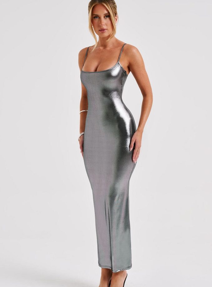 Kyranni Maxi Dress - Gunmetal