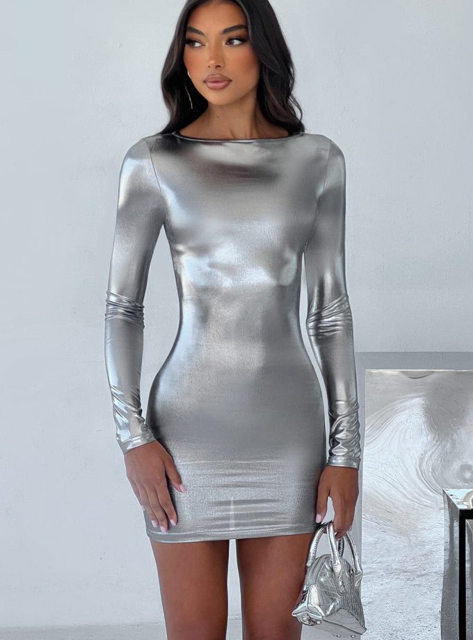 Kyranni Mini Dress - Gunmetal