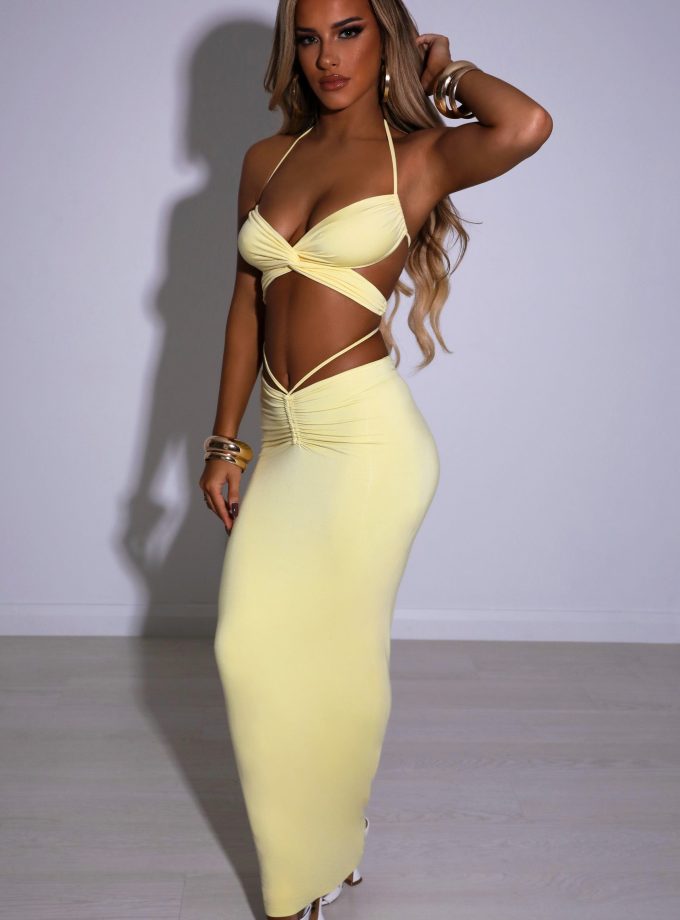 Leticia Maxi Skirt - Lemon