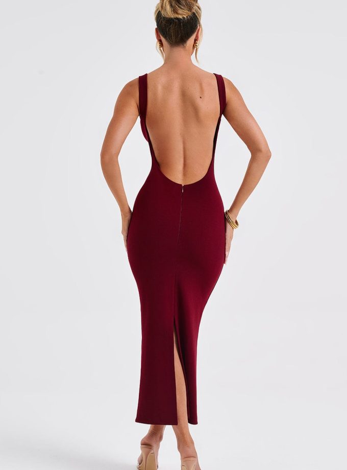 Lucinda Midi Dress - Burgundy