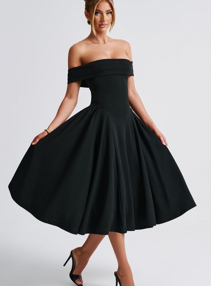 Miranda Midi Dress - Black