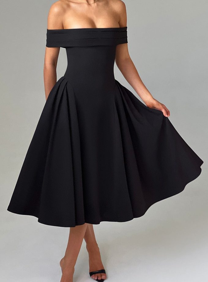 Miranda Midi Dress - Black