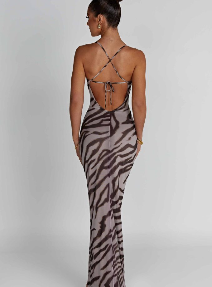 Nessa Maxi Dress - Zebra Print