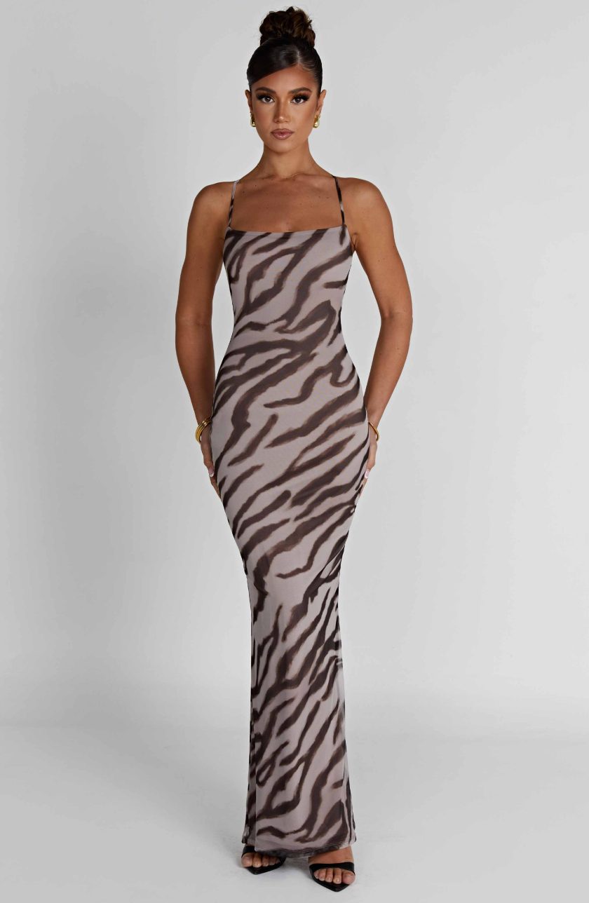 Nessa Maxi Dress - Zebra Print