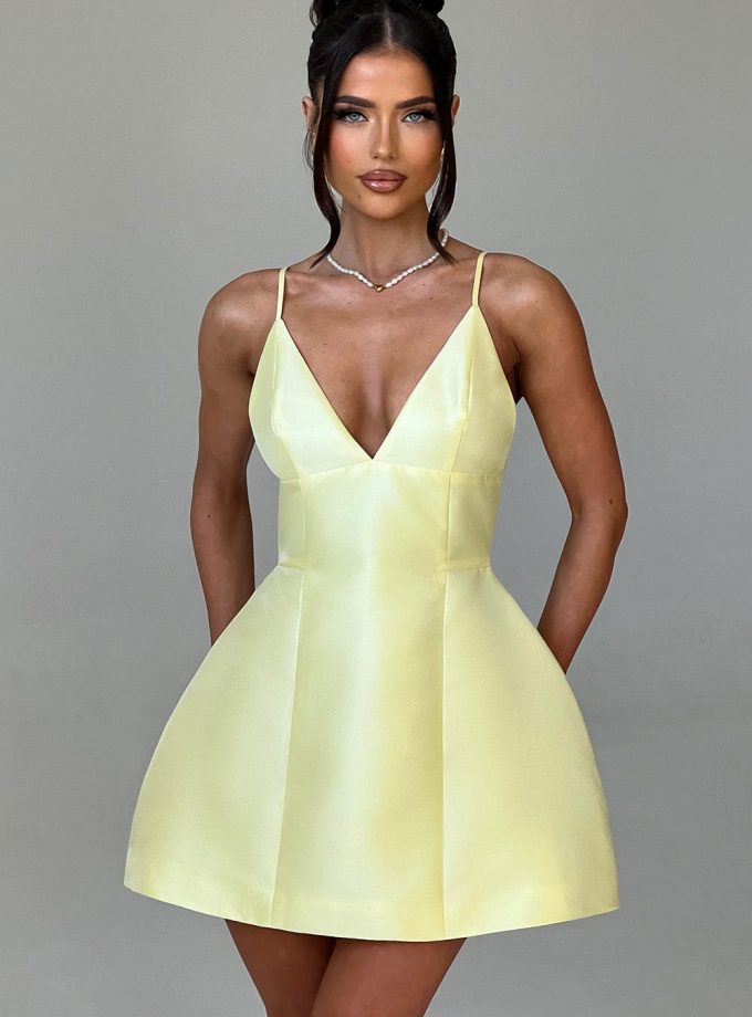 Nicole Mini Dress - Lemon