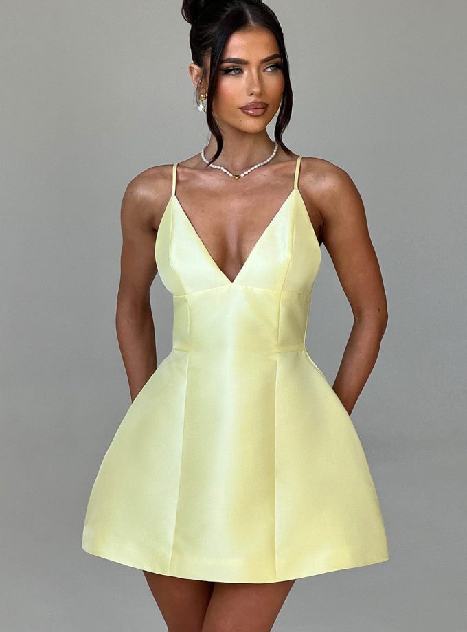 Nicole Mini Dress - Lemon