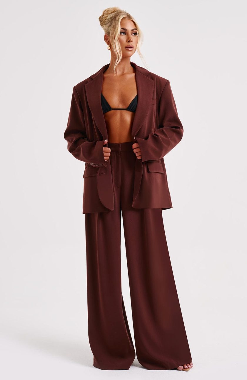 Noa Oversized Suit Jacket - Brown