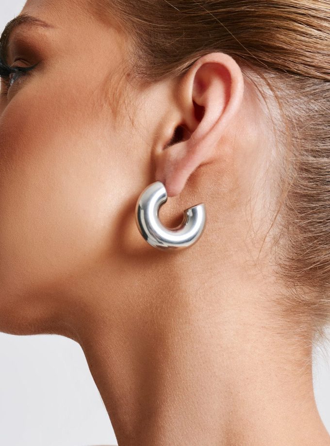 Petra Hoop Earrings - Silver