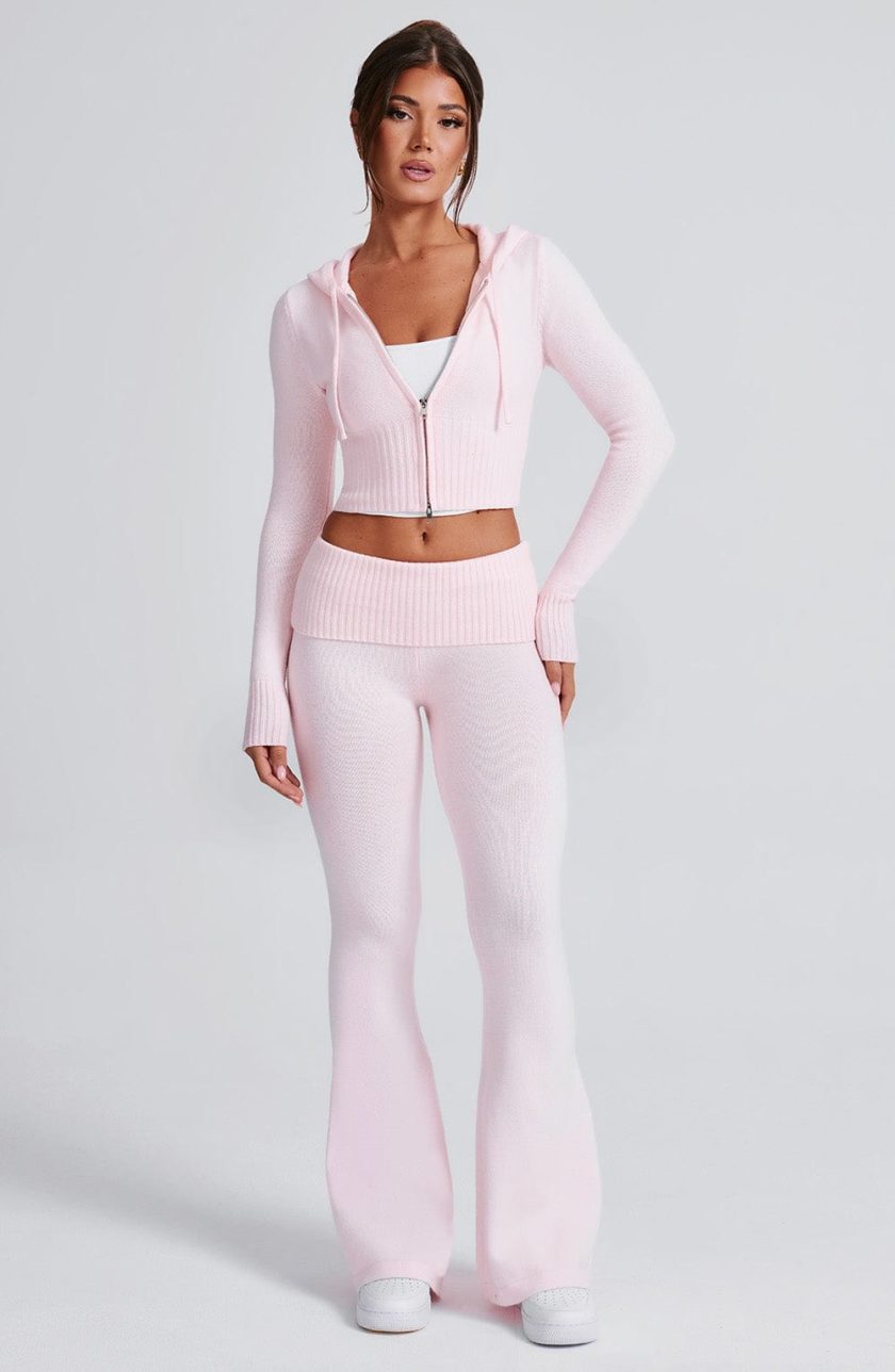 Portia Knit Hoodie - Pink