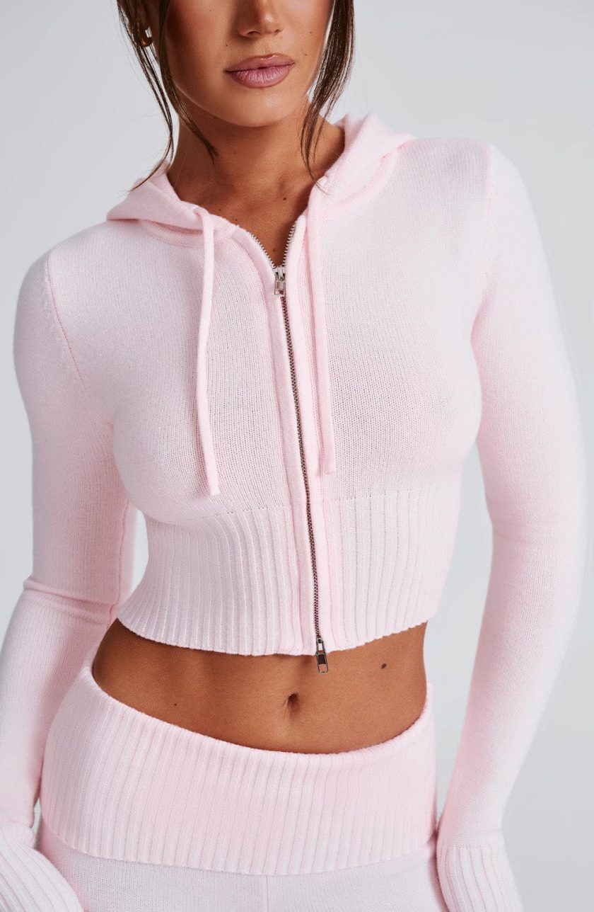 Portia Knit Hoodie - Pink