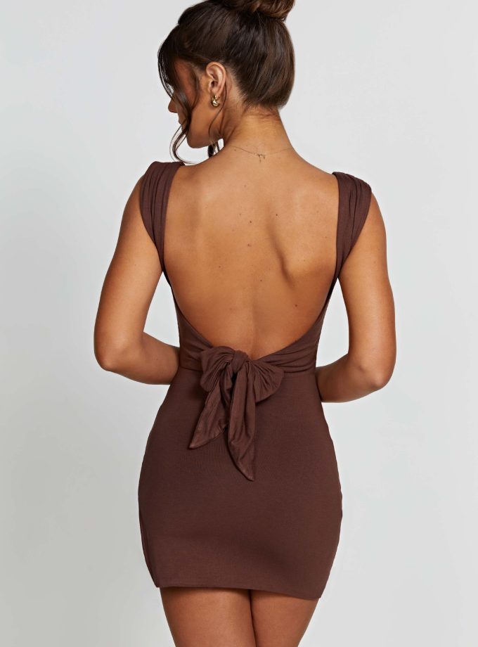 Ria Mini Dress - Chocolate