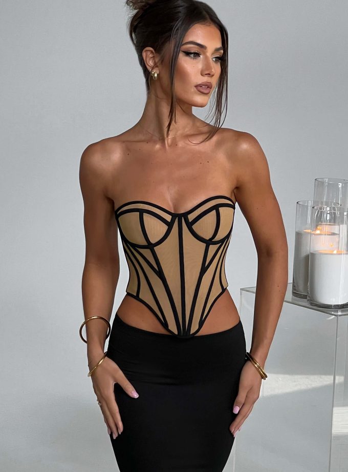 Santanna Corset - Black/Nude