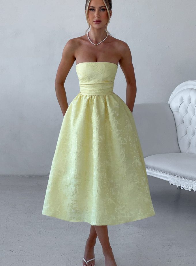 Saoirse Midi Dress - Lemon