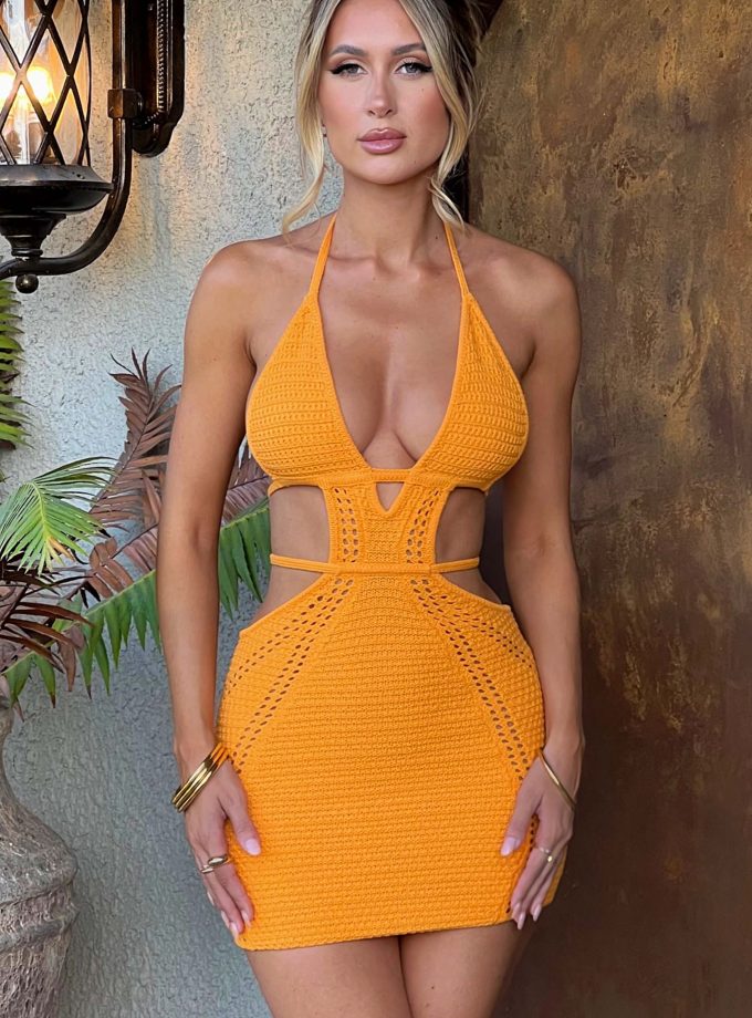 Selena Mini Dress - Tangerine